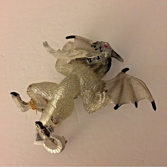 Papo Dragon of Brightness Toy Figure Silver Tone NWT - Picture 4 of 8